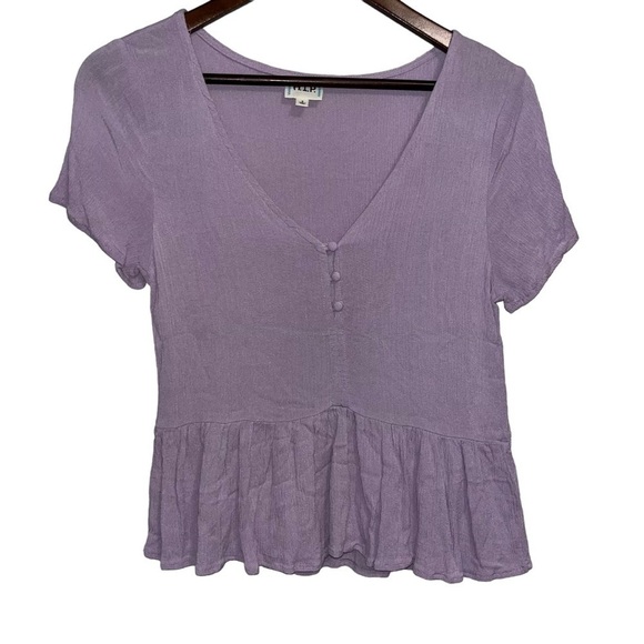 h.i.p. Tops - HIP Pastel Purple Short Sleeve Top